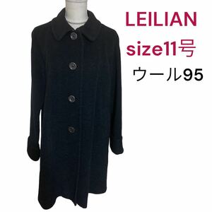 美品レリアン　キャラオクルス　シンプルにお洒落なウールコート　サイズ11号、L CARA O CRUZ、LEILIAN