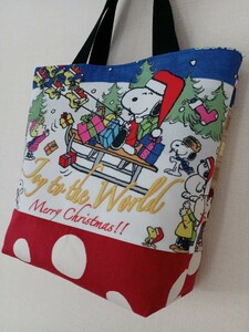 ★snoopy*トートバッグ*クリスマス* ランチバッグ*スヌーピー*ハンドメイド♪