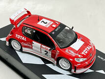 ケースヒビあり ラリーカーコレクション 1/43 プジョー 206 WRC 2003 ラリー・モンテカルロ 優勝 リチャード・バーンズ_画像6