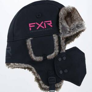 FXR Racing スノーモービル 防寒 帽子 Trapper Hat トラッパー ハット 黒/ピンク Black/Elec Pink S/M 新品未使用 ● レターパックプラス