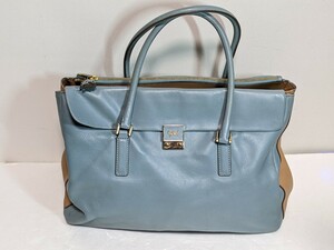 ANYA HINDMARCH BICOLOR LEATHER HAND BAG/ Anya Hindmarch bai color leather handbag 