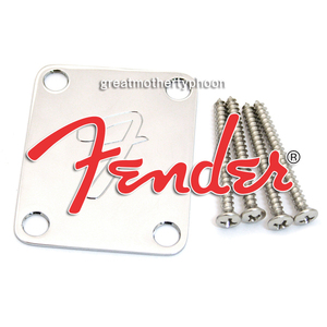 送料コミ追跡アリ◆新品◆フェンダー ネックプレート Ｆロゴ70sクロム0991448100★FENDER Neck Plate F CHROME4穴