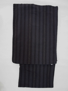 男物浴衣　rinnone(リンノネ)　綿麻地　2黒系　縞柄　208L（レターパック不可）