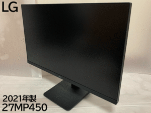 8060 美品 LG PC モニター ディスプレイ 27MP450-B 没入感を高める3辺フレームレスデザイン 27インチフルHDモニター 2021年製