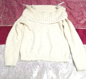 白ホワイトキャミソールニットセーター/トップス White camisole knit sweater tops,ニット、セーター&袖なし、ノースリーブ&ノースリーブセーター一般