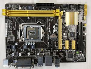 【中古パーツ】BIOS確認のみ、 ASUS H81M-C マザーボード ＩＯパネル LGA1150 ■MB4012