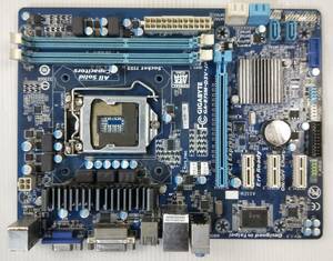 【中古パーツ】BIOS確認のみ、GIGABYTE GA-B75M-D3V-JP マザーボード ＩＯパネル LGA1155 ■MB4175