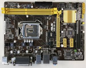 【中古パーツ】BIOS確認のみ、ASUS H81M-C マザーボード ＩＯパネル LGA1150 ■MB4079