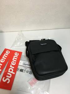 新品 シュプリーム Supreme Leather Shoulder Bag 2.5L レザーショルダーバッグ BLACK 黒 23FW ステッカー付属