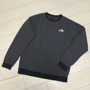 美品 THE NORTH FACE ノースフェイス VERTEX SWEAT CREW バーテックス スウェット クルー L グレー ナイロン NY81782 中綿 メンズ