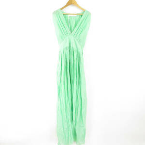 美品 MYLAN マイラン MY23SS-OP024 Crinkle Maxi Dress F コットン シルク ノースリーブ ワンピース レディース AY4588W2