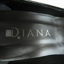 美品 DIANA ダイアナ CM19460 ポインテッドトゥパンプス 24.5 エナメル、レザー クロコ型押し ハイヒール 靴 レディース AU2240C_画像6