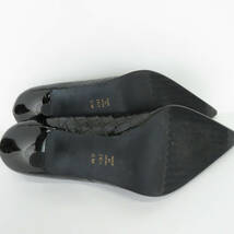 美品 DIANA ダイアナ CM19460 ポインテッドトゥパンプス 24.5 エナメル、レザー クロコ型押し ハイヒール 靴 レディース AU2240C_画像5