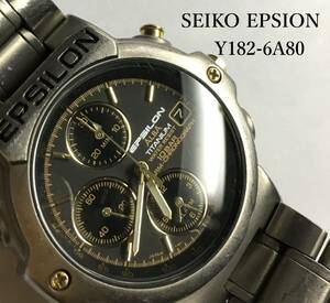 レア SEIKO ALBA EPSILON Y182-6A80 チタン 腕時計 クロノ