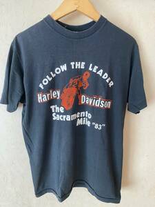 激レア！Bantam製 80s USA製 HARLEY-DAVIDSON ハーレー ダビッドソン 両面プリント Tシャツ ビンテージ 黒ボディ XL(46-48) 