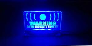 セキュリティー　ダミー　12V用　光るアクリル板　LED　青　1