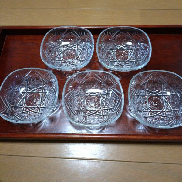 SOGAガラス　デザート皿　5枚組 
