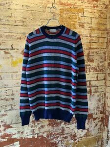 70s BRAEMAR SHETLAND BORDER SWEATER KNIT ヴィンテージ ビンテージ シェットランド ボーダーセーター ニット トラッド TRAD 60s 送料無料