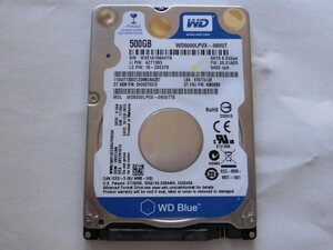 WesternDigital 2.5インチSATA WD5000LPVX 500GB [使用時間15759H]
