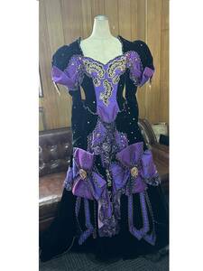 ⑮◆皇女◆カラードレス BAROQUE バロック サイズ:9T 紫 黒 パープル/ブラック ベルベット 豪華 貴族/お姫様 ウエディング ブライダル
