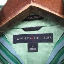 トミーヒルフィガー サイズ M ボタンダウン シャツ 長袖 トップス ストライプ TOMMY HILFIGER グリーン 古着 1J1950_画像3