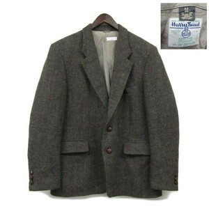 サイズ 42 スコットランド製 ハリスツイード Harris Tweed ウール テーラードジャケット ジャケット ブレザー カーキ 古着 2JA2690