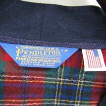 USA製 サイズ M PENDLETON チェック ウール カーディガン シャツ リブ付き レッド ペンドルトン 古着 ビンテージ 3N2307_画像3