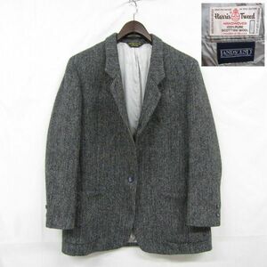 USA製 サイズ 12R LANDS’END HarrisTweed ツイード テーラード ジャケット ブレザー ランズエンド ハリスツイード 古着 ビンテージ 3N2508