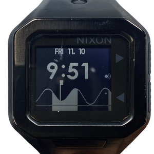 【稼働品】 NIXON ニクソン 時計 腕時計 デジタル スーパータイド サーフウォッチ クオーツ ラバー ブラック 黒