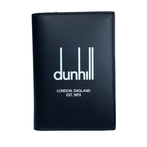 [ new goods ]Dunhill Dunhill LEGACY Legacy card-case pass case card-case folding in half Logo leather black black 