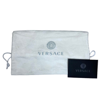 【未使用】VERSACE ヴェルサーチ クラッチバッグ セカンドバッグ ポシェット リストレット Vロゴ レザー ブラウン系 ストラップ付_画像9