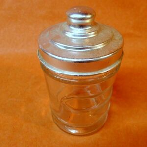 h323 キャンディーポット ガラス瓶 あまや瓶 蓋付 サイズ:直径約8.5cm 高さ約15cm/60