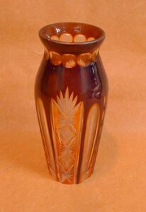 k324 切子ガラス クリスタル 花瓶 アンティーク レトロ インテリア サイズ：約 直径6×7ｃｍ /60