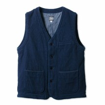 桃太郎JEANS 刺し子ベスト INDIGO 38 / 桃太郎ジーンズ MOMOTARO JEAN デニムジレ ベスト ジレ デニム　(検索 Porter Classic RRL_画像1