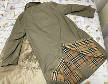 19万超美品★バーバリーメンズ160 S M 165 Burberry ウールライナーステンカラーコート春秋冬物　肉厚　ギャバジングレージュカーキ_画像9