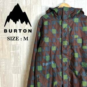 M3176 BURTON バートン　スノーウェア　Mサイズ　総柄　ブラウン　スキーウェア スノボーウェア　メンズ　ウィンタースポーツ　上着