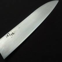 三徳包丁 万能包丁 洋包丁 関孫六 KAI CL STEEL 刃長約165㎜ 鍔付 三本鋲 庖丁 刃物 日本製 柄に割れ有 Japanese Kitchen knife 【4493】_画像3