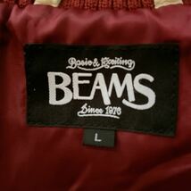 美品 ビームス【希少サイズL】BEAMS スタジャン カウレザー ワインレッド ボルドー アイボリー レザー 袖革 ジャケット ドンキー襟 牛革 _画像9