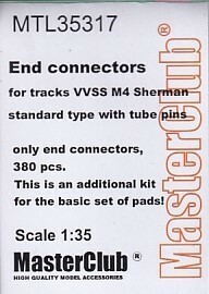 マスタークラブ MTL-35317 1/35 VVSS M4 シャーマン用（チューブピン付き） エンドコネクタ 380個。（パッドセット用追加キット）