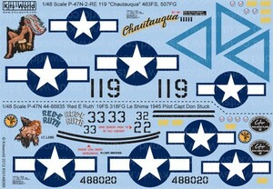 キッツワールド KW148088 1/48 米陸軍 P-47サンダーボルト 第507戦闘群 第463戦闘飛行隊 / 第318戦闘群 第19戦闘飛行隊