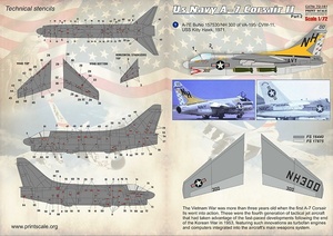 プリントスケール 72-161 1/72 A-7コルセアII Part 2+A-7コルセアIIテクニカルステンシル