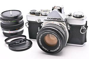 IN3-1982 OLYMPUS オリンパス OM-1 OM-SYSTEM ZUIKO 50mm f/1.8 + 35mm f/2.8 一眼レフフィルムカメラ マニュアルフォーカス