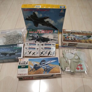 スケール色々 プラモデル まとめ セット F-15 S-37 TAV-8B 1/72 1/48 1/300 ハセガワ イタレリ ニチモ 戦闘機 ジャンク ハリアー 三菱