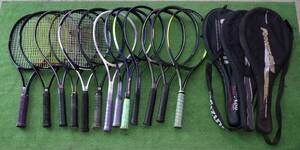 DUNLOP Wilson Power Plus Staff Cobra mizuno など テニスラケット 硬式テニスラケット まとめて13個 +3枚 ソフトカバー #LV501494