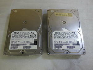 IBM HDD 3.5インチ 80GB IBM IC35L080AVVA07-0 ハードディスク まとめて２個 動作未確認 # TM9054