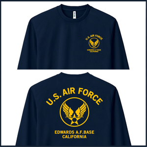 U.S. AIR FORCE ドライロンT （サイズM～5L）紺 ユーエスエアフォース【品番air105】