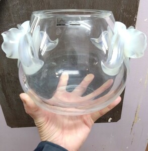 オパールセント　LALIQUE　花瓶　マリークロード=ラリック オルキデorchidee 　クリスマスセール　クリスタルガラス　フランスビンテージ
