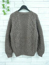 新古品 手編み◆ONE-PAR ケーブル編み ニット セーター メンズ 茶 L カジュアル 暖かい 冬物 紳士 Hana Knit お洒落 しっかり素材〇11-138y_画像6