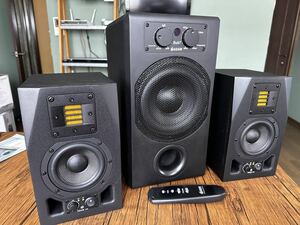 【国内送料込】 ADAM AUDIO A3XとADAM AUDIO Sub7 ウーハー/アダムオーディオ モニター ペアとサブウーハー セット元箱