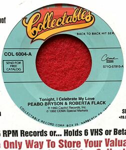 EP盤Peabo Bryson / Roberta Flack Tonight I Celebrate My Love 7インチ盤その他プロモーション盤 レア盤 人気レコード 多数出品。